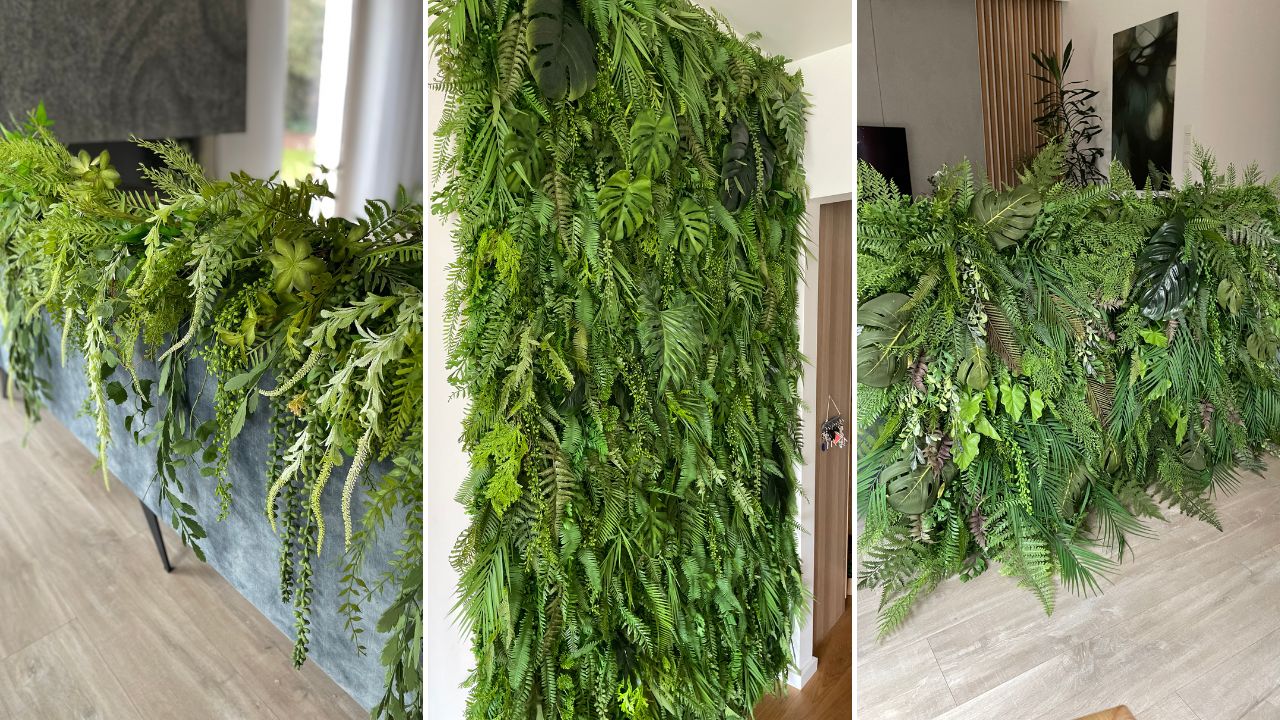 Zielone ściany ze sztucznych kwiatów a żywe ogrody wertykalne – co wybrać?